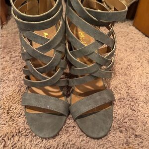 Gray Strappy Women's Sandals